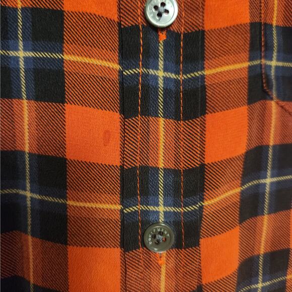 Equipment Red Black Plaid Silk Button Down Blouse Size M - Picture 11 of 12